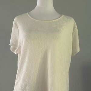 Croft & Barrow Cream Lace Short Sleeve Top